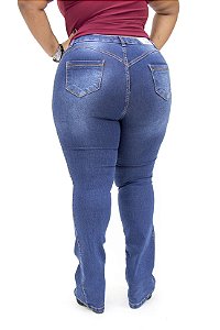 Calça Jeans Credencial Plus Size Flare Giovana Azul