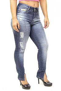 Calça Jeans Consciência Skinny Rasgada Glaucie Azul
