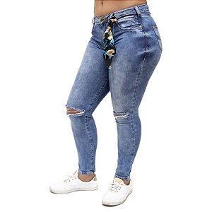 Calça Jeans Ri19 Skinny Cropped Elida Azul