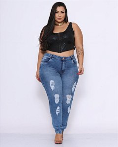 Calça Jeans Plus Size Skinny Jocenira
