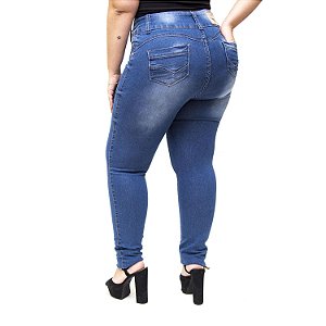 Calça Jeans Credencial Plus Size Skinny Glezia Azul