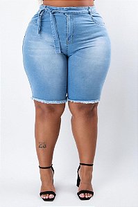 Bermuda Jeans Ciclista Plus Size Natiela
