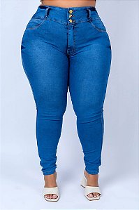 Calça Jeans Plus Size Skinny Ghinaelle Azul