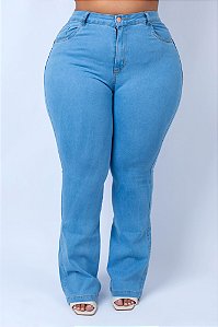 Calça Jeans Plus Size Flare Nadny Azul