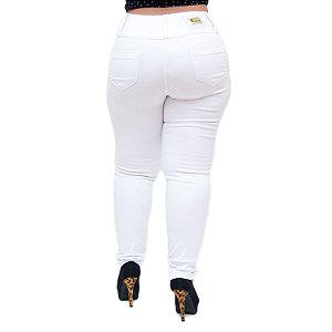 Calça Jeans Credencial Plus Size Skinny Edivanda Branca