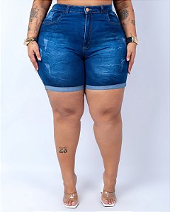 Shorts Meia Coxa Jeans Plus Size Alice