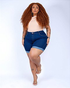Shorts Meia Coxa Jeans Ane Plus Size Rhayma Azul