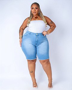 Bermuda Jeans Ciclista Plus Size Lioneide