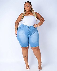 Bermuda Jeans Ciclista Plus Size Lioneide