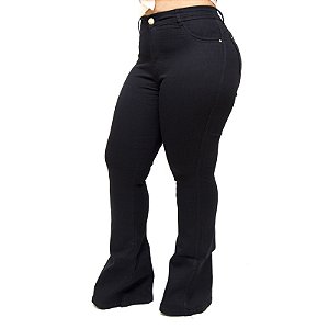 Calça Jeans Feminina Cheris Plus Size Flare Maiani