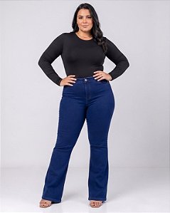 Calça Jeans Ane Plus Size Flare Kadrige Azul