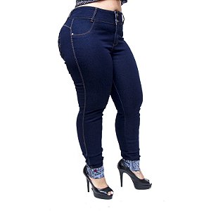 Calça Jeans Feminina Credencial Plus Size Skinny Soeli Azul
