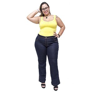 Calça Jeans Feminina Credencial Plus Size Flare Emillye