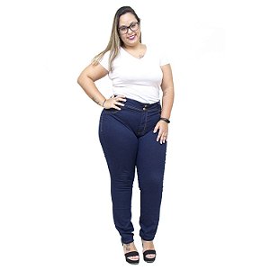 Calça Jeans Feminina Cambos Plus Size Skinny Waldicea Azul