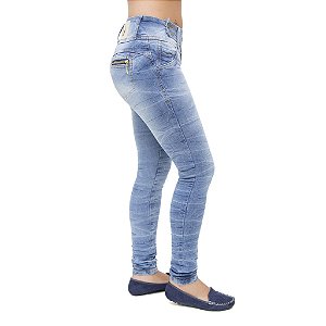 Calça Jeans Feminina Legging Meitrix Azul Levanta Bumbum