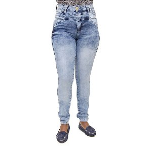 Calça Jeans Feminina Thomix Marmorizada Cintura Alta