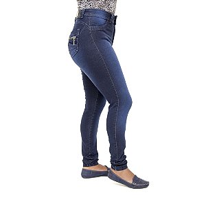 Calça Jeans Feminina S Planeta Hot Pants Azul com Cintura Alta