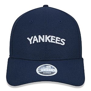 Boné New Era Feminino 9Forty MLB NY Yankees Azul Aba Curva