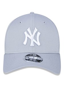 Boné New Era 39Thirty MLB NY Yankees Cinza Flexhat S/M Curvo