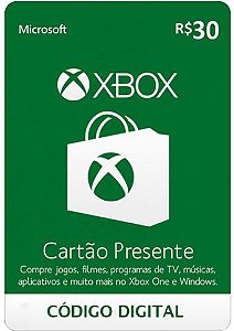 Cartão Presente Microsoft Xbox Live R$30 - Código Digital