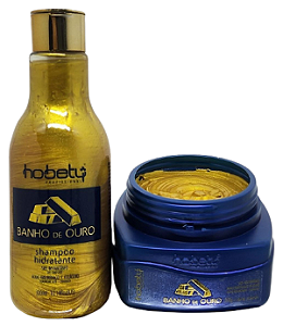 Kit Hobety Shampoo 300ml - Mascara 300g  Banho Ouro Original