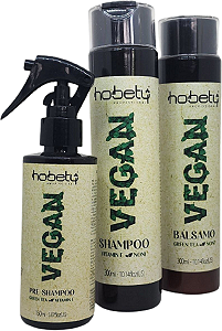 Tratamento Vegan Pre Sh 150ml Sh 300ml Balsamo 300ml Hobety