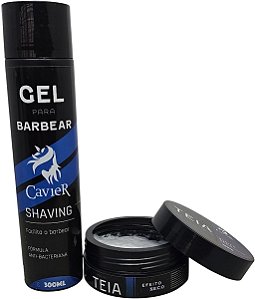 Kit Gel Barbear 300ml - Pomada Teia Cavier 130g