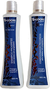 Midori Manutencao Shampoo 500ml Condicionador Progress 500ml