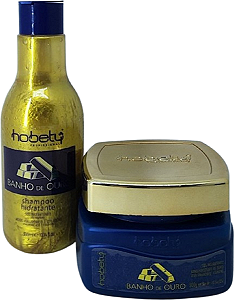 Kit Hobety Banho Ouro Shampoo 300ml Mascara 300g