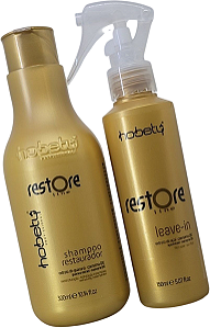 Kit Tratamento Restore Shampoo 300ml Leave In 150g Hobety