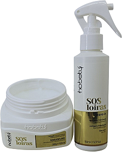 Kit Tratamento SOS Loiras Mascara 300g Leave In 150ml Hobety
