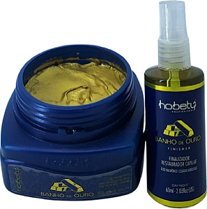 Kit Hidratação Banho Ouro Mas 300g Finalizador 60ml Hobety