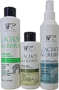 Kit Cachos e Crespos Sh 300ml Mas 210g Acidificante 250ml WF