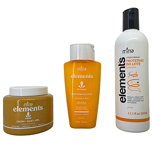 Kit Mirra Elements Proteínas Do Leite + Máscara Cacau E Mel
