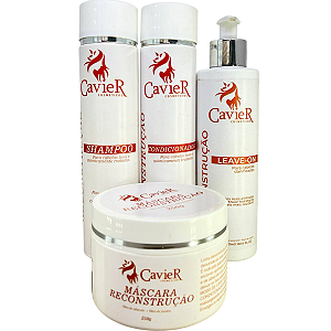 Kit CavieR Reconstrução Capilar Completo 4 Itens Profissional