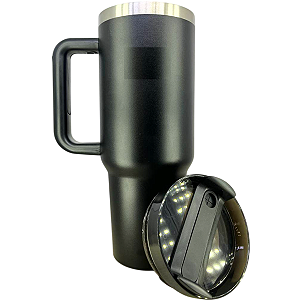 Garrafa Copo Térmico 1,2L Com Tampa E Canudo E Alça Inox