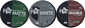 Kit 3 Pomadas Tróia Hair 150g Matte, Incolor, Cera Abelha