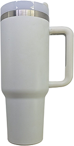 Copo Térmico Beer Pints 1200ml Branco Alça E Canudo Premium