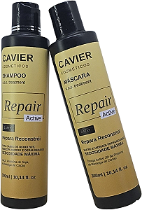 Kit Cavier Repair Active Shampoo + Máscara Reconstrução 3D