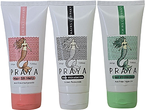 Kit Capilar Praya Shampoo Mascara Leave In 200g Hairs