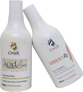 Kit Cavier Acid Liss 500ml + Amino Liss 500ml Gloss Redutor