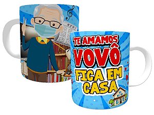 Caneca em Porcelana  VOVÔ fica em casa