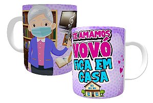 Caneca em Porcelana VOVÓ fica em casa