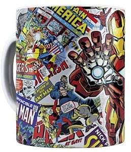 Caneca Personalizada em Porcelana Super Herói Homem de Ferro  -  Iron Man 