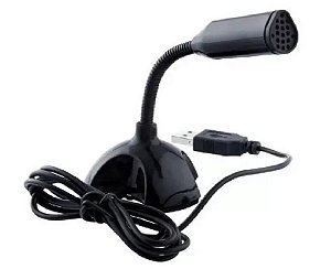 Microfone de Mesa USB com Ajuste 360º / Microfone com Suporte para Gravação / Conversação para PC/Mac