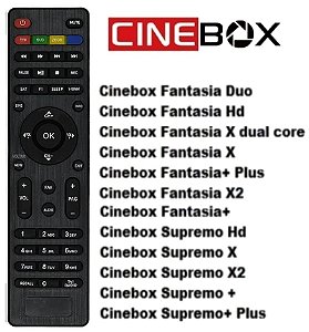Controle Remoto Receptor Cinebox Fantasia HD / Fantasia X2 / Fantasia Duo / Supremo / Supremo X / Supremo X2