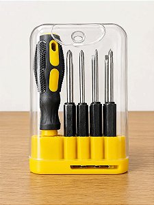 Kit Chave Fenda E Philips Com 9 Pçs Ideal Para Uso Doméstico