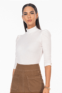 Blusa Estampada Com Franzidos Nos Ombros Via Tolentino