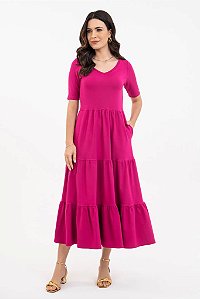 Vestido Azul Marinho Moletinho Com Recortes Franzidos Via Tolentino