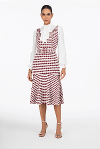 Vestido Plano Com Babados E Amarracao Via Tolentino